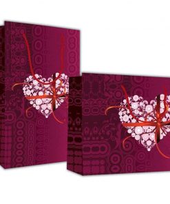 Next χάρτινη τσάντα Ροζ καρδιά με κορδέλα Υ24x23x10