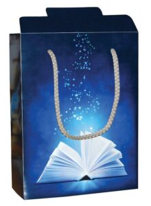 Next χάρτινη τσάντα κουτί Μπλε βιβλίο Υ22x16,5x6,5εκ. Δυνατότητα εκτύπωσης