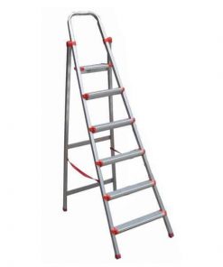 Σκάλα αλουμινίου με 6 σκαλοπάτια ασημί  Υ200εκ.