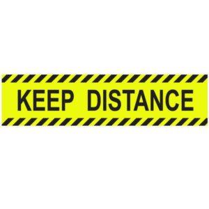 Αυτοκόλλητη επιγραφή "KEEP DISTANCE", 32x8εκ.