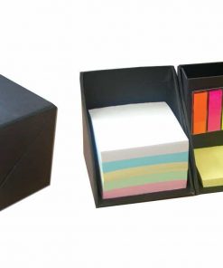 Κύβος-μολυβοθήκη με χαρτάκια - σελιδοδείκτες μαύρο 9x9x9εκ.