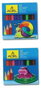 Adel ξυλομπογιές μισού μήκους 12 χρώματα