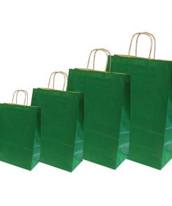 Next χάρτινη τσάντα σκ. πράσινο με στριφτό χερούλι Υ35x26x12εκ. Δυνατότητα εκτύπωσης