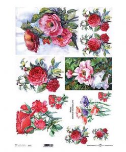 Ριζόχαρτο "red roses" 42x29.7εκ.   (ITD-R093L)