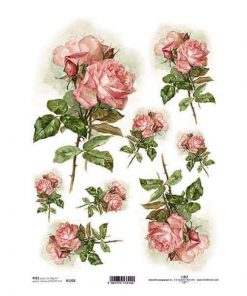 Ριζόχαρτο "pink roses" 21x29εκ.   (ITD-R1202)