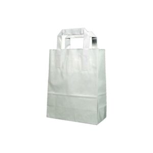 Next χάρτινη τσάντα άσπρη με πλακέ χερούλι Υ22x18x9εκ. Δυνατότητα εκτύπωσης