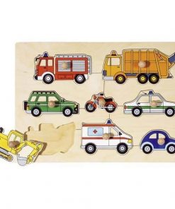 Goki παζλ - σφηνώματα  ξύλινο "Μέσα μεταφοράς" 30x21εκ. 8 τεμαχίων