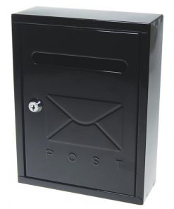 Γραμματοκιβώτιο Υ26x20x7,5εκ., μεταλλικό, μαύρο με κλειδί