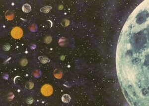 Rainbow χαρτόνι "πλανήτες-σελήνη" 300γρ. 50x70εκ.