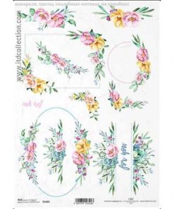 Ριζόχαρτο "Watercolors flowers 1" 21x29εκ.   (ITD-R1460)