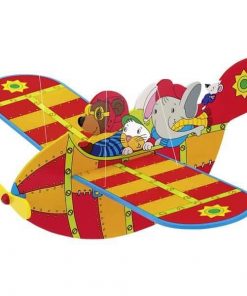 Goki εκκρεμές ξύλινο αεροπλάνο με ζωάκια 54εκ.