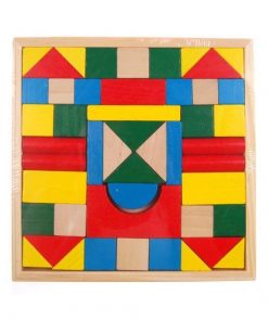 Τουβλάκια ξύλινα χρωματιστά 48τεμ. 21x21εκ.