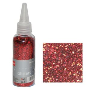 Glitter νιφάδες 1/24'' σε μπουκάλι κόκκινη 30γρ.