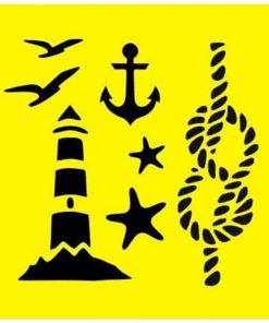 Στένσιλ πλαστικό "Ναυτικό μοτίβο" 16x16εκ.  (ST0040)