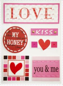 Αυτοκόλλητα υφασμάτινα "Love" κοκτέηλ 3 σχέδια