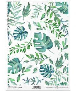 Ριζόχαρτο "Green-blue leaves" 21x29εκ.   (ITD-R1416)