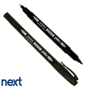 Next διπλός μαρκαδόρος ανεξίτηλος για CD/DVD μαύρος 0,6mm - 1mm