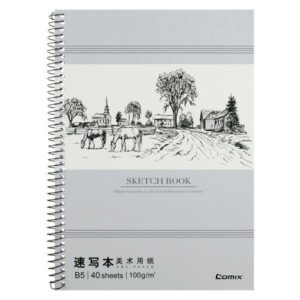 Comix μπλοκ σχεδίου Β5 40 φύλλα χαρτί λευκό 100γρ (17,5x25 εκ.)