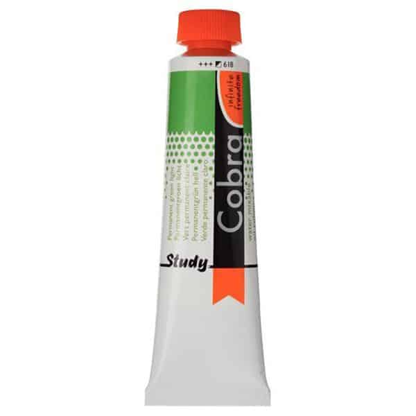 Talens Cobra Study water mixable oil 618 permanent green light 40ml.