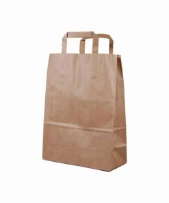 Next χάρτινη τσάντα καφέ με πλακέ χερούλι Υ35x26x12εκ. Δυνατότητα εκτύπωσης