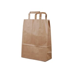 Next χάρτινη τσάντα καφέ με πλακέ χερούλι Υ35x26x12εκ. Δυνατότητα εκτύπωσης