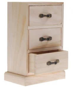 Κουτί ξύλινο με 3 συρτάρια Υ18x11x7εκ.