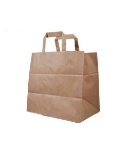 Next χάρτινη τσάντα delivery καφέ με πλακέ χερούλι Υ25x26x17εκ. Δυνατότητα εκτύπωσης