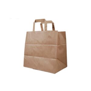 Next χάρτινη τσάντα delivery καφέ με πλακέ χερούλι Υ25x26x17εκ. Δυνατότητα εκτύπωσης