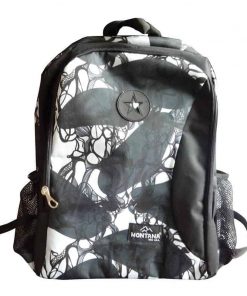 Montana τσάντα πλάτης εφηβική μαύρα λουλούδια με 1 θήκη 40x28x13εκ.