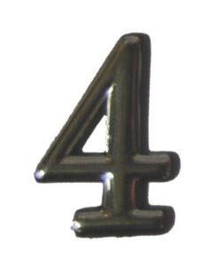Αριθμός πλαστικός αυτοκόλλητος  χρωμίου Ν.4