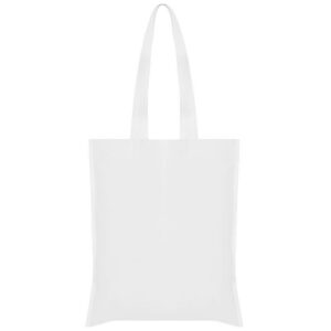 Τσάντα non woven μακρύ χερούλι λευκή Υ40x36εκ.