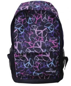 Montana τσάντα πλάτης εφηβική μαύρη με σχέδια με 1 θήκη 42x31x13εκ.