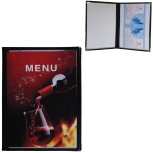 Μενού εστιατορίου μαύρο 4 σελίδες Υ29.7x21εκ