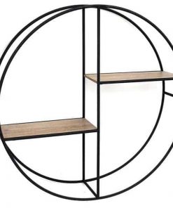 Ράφι καλάθι μεταλλικό Nextdeco μαύρο Ø37,5x14εκ.