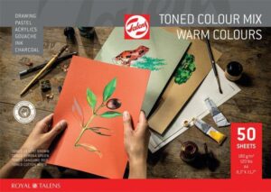 Talens μπλοκ mix θερμών χρωμάτων 50φυλ. Α4 180 γρ.