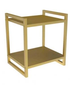 Κομοδίνο-τραπέζι μεταλλικό 2 επιπέδων χρυσό Υ50x40x35εκ