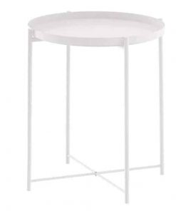 Τραπεζάκι μεταλλικό Nextdeco λευκό Y53xØ42εκ.