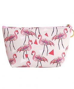 Κασετίνα pu "Flamingo" λευκό-ροζ Y13x22x16εκ.