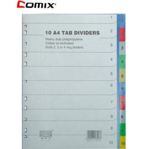 Διαχωριστικά πλαστικά ντοσιέ 1-10 θέματα Α4