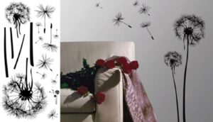 Αυτοκόλλητα τοίχου 30χ60εκ. "μίνιμαλ λουλούδι"