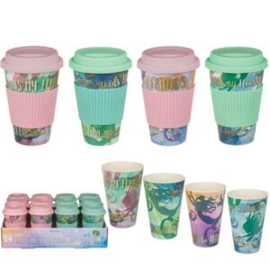 Κούπα "mermaid" με καπάκι από σιλικόνη Y13x9εκ.