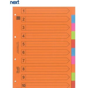 Next διαχωριστικά χάρτινα ντοσιέ 1-10 Α4