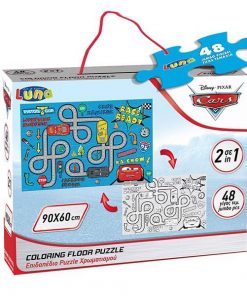Luna παζλ δαπέδου Cars 2 όψεων, 48 τεμ., 90x60εκ.