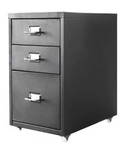 Συρταριέρα μεταλλική Nextdeco τροχήλατη μαύρη Υ48.6x28x41εκ.