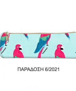 Bagtrotter κασετίνα βαρελάκι "Parrots" 22x7x7εκ.