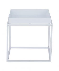 Τραπεζάκι μεταλλικό Nextdeco άσπρο Y35xØ80εκ.