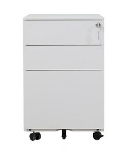 Συρταριέρα μεταλλική Nextdeco λευκή με κλειδαριά Υ60x39x50εκ.