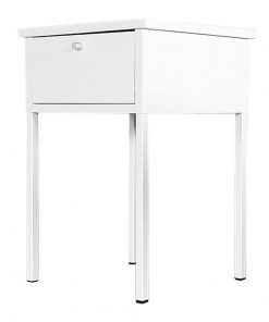 Τραπεζάκι κομοδίνο Nextdeco μεταλλικό με συρτάρι λευκό Υ60x40x40εκ.