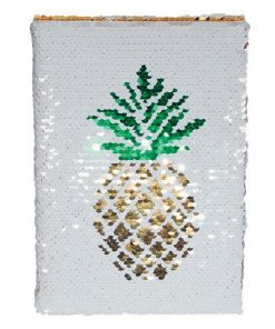 Τετράδιο με παγιέτες, Ανανάς, 80 φύλλα, 15x21 εκ.