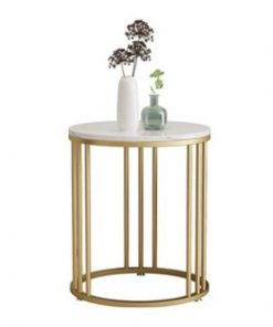 Τραπέζι κομοδίνο μεταλλικό Nextdeco χρυσό Υ55εκ. Ø50 εκ.